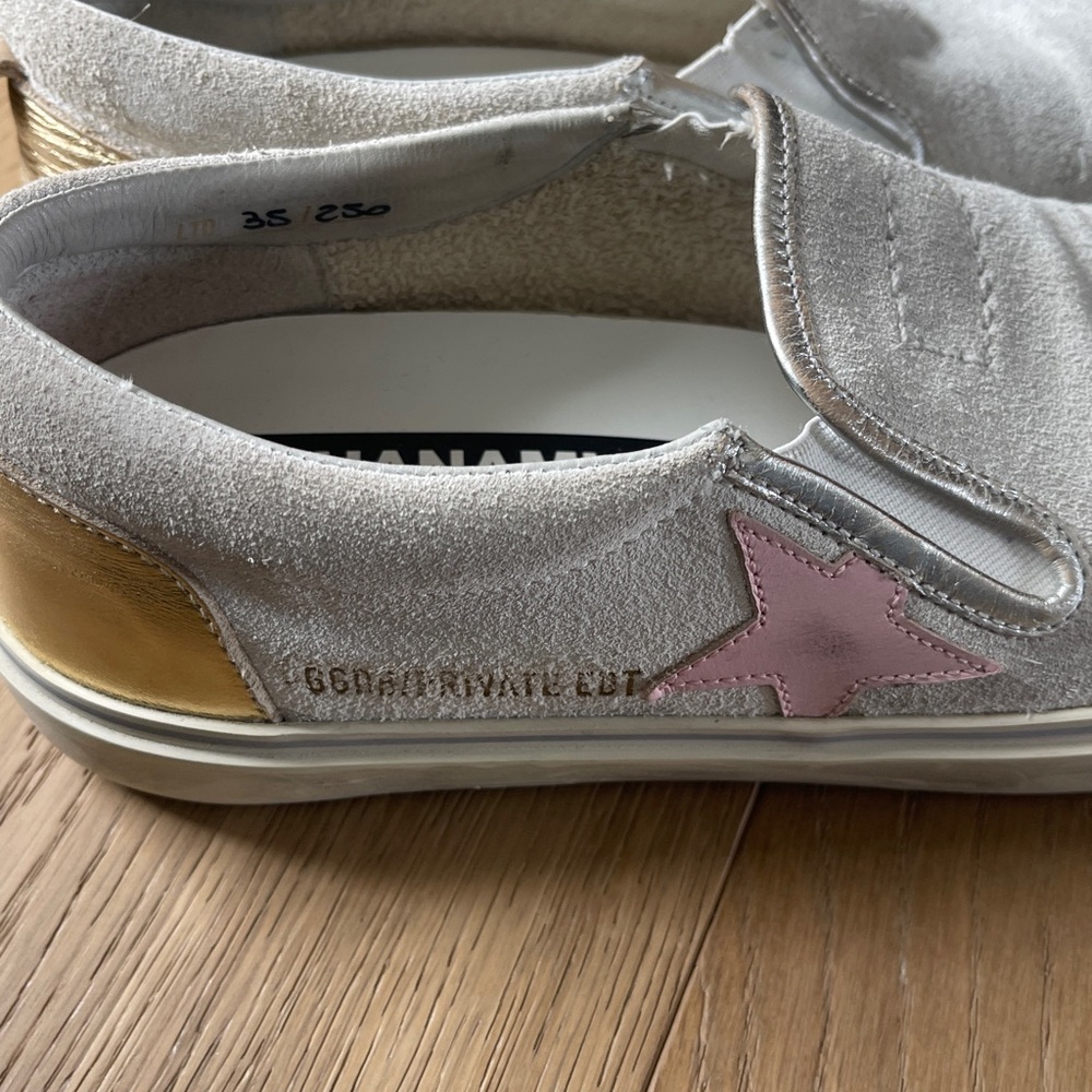 Golden Goose Light Gray Suede Slip-On Sneakers - Picture 2 of 7